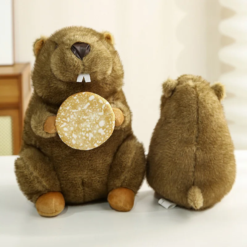 Kawaii Handmade Soft Groundhog Doll Stuffed Plush Toy Cartoon Anime Cute Children's Birthday Gift All Saints'Day Present