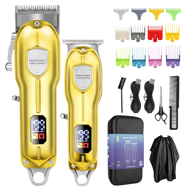 

2023 New Cordless Professional Rechargeable Hair Clipper Shaver Grooming Kit Trimmer Beard Razor Hair Cutting Machine Men Kit