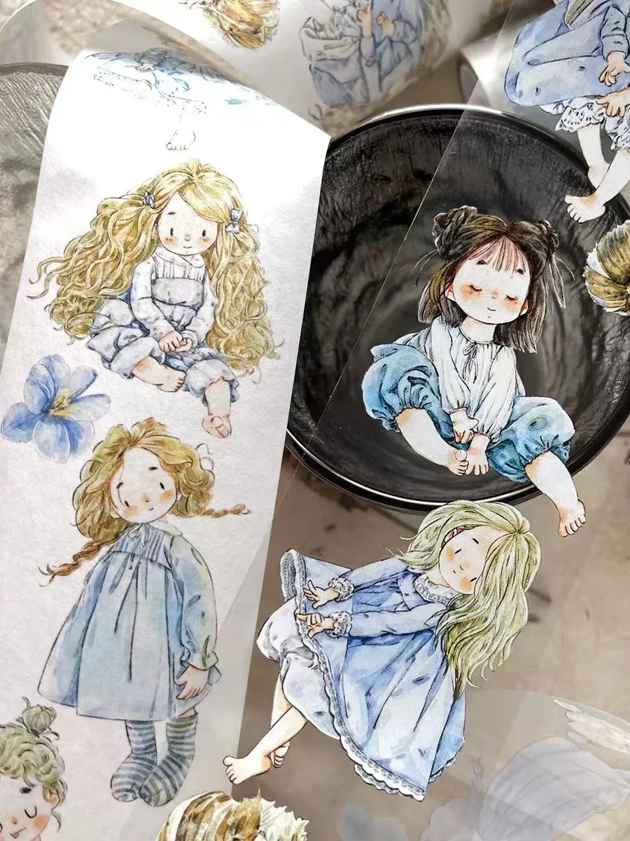 

Винтажная красивая декоративная наклейка с изображением гибискуса, фруктов, девушек, Васи, домашних животных