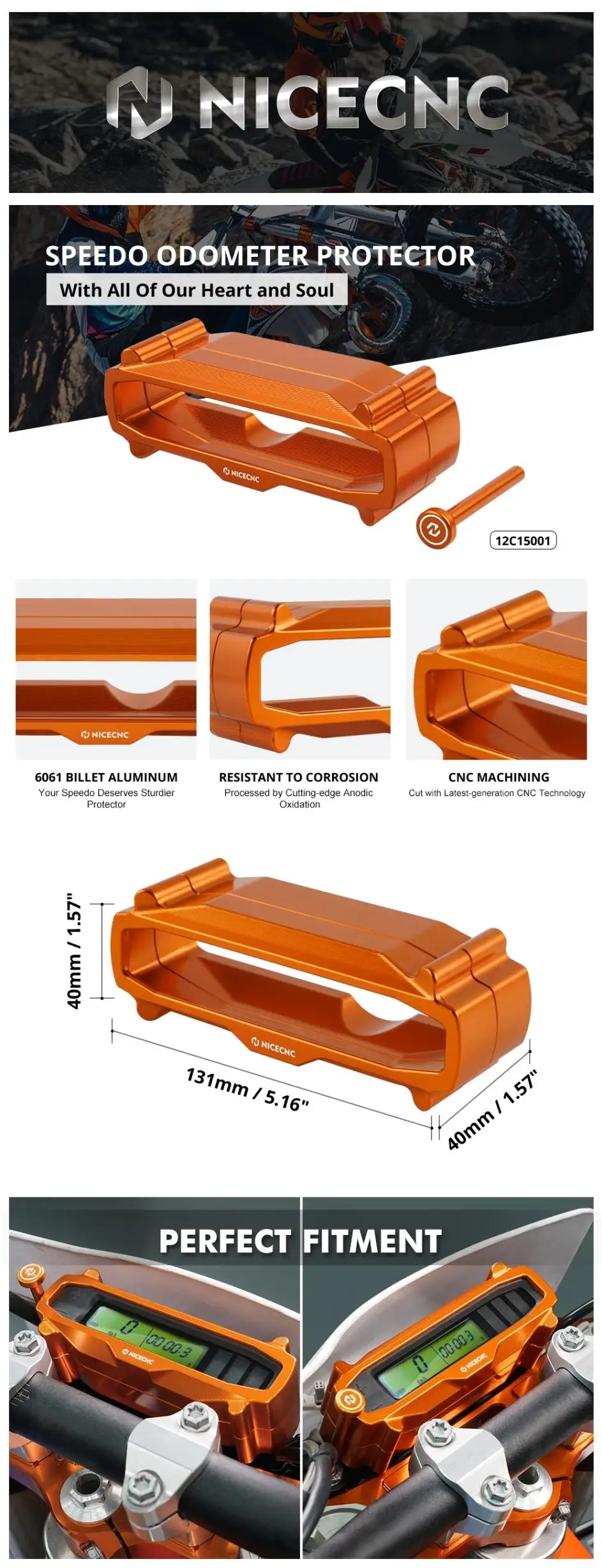 NICECNC Für KTM 2015–2022 EXC 300 TPI Sechs Tage EXC 250 EXC 450 EXCF 350 XCW XCF-W 250 350 500 Speedo Kilometerzähler Schutzfolie – Detail 1