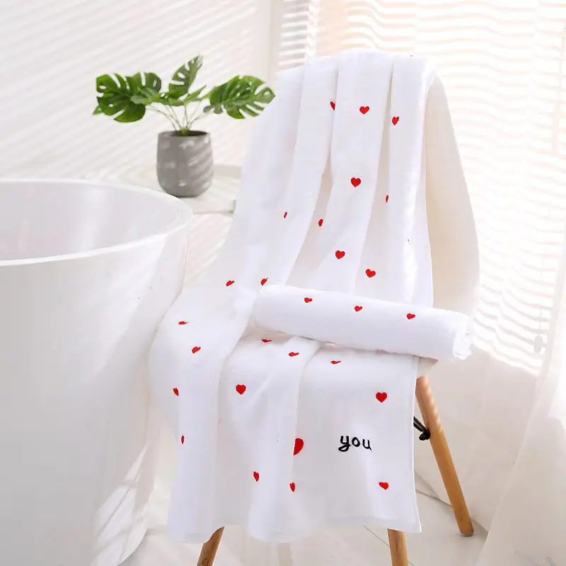 Love Embroidery Bathrooms Accessories For Home Garden Large Shower Bath Towels Beach Large and Thick Bath Towel Gym Spa Hotel 4