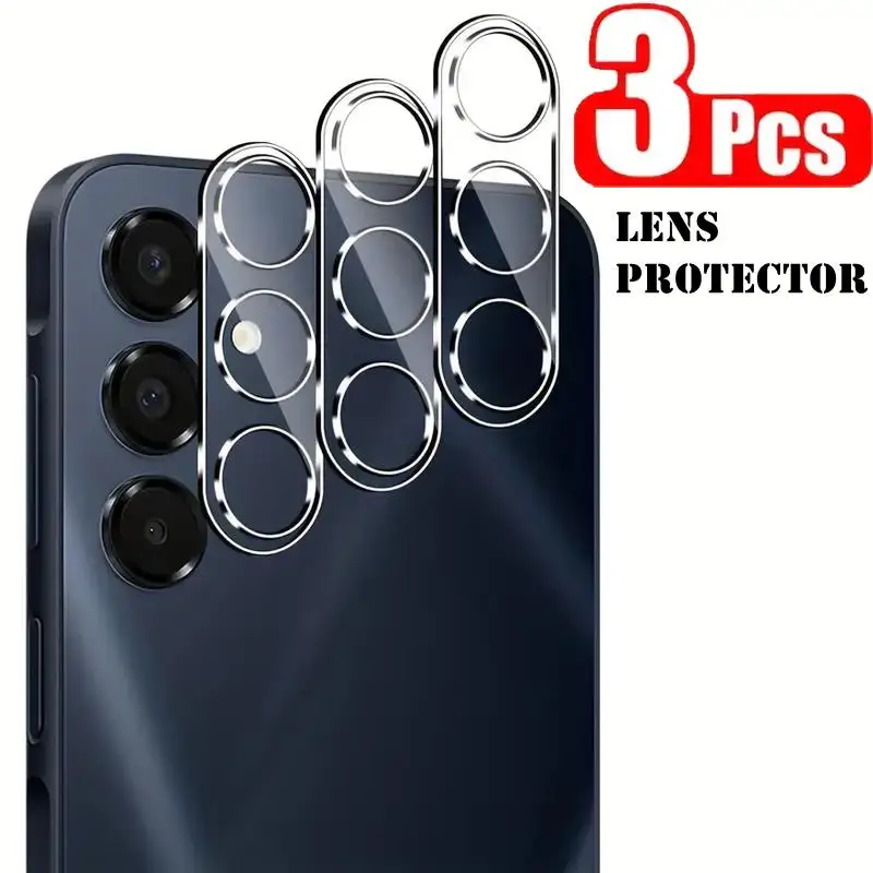3-Pack 3D Full Cover Camera Lens Protector - HD Glass Protective Film