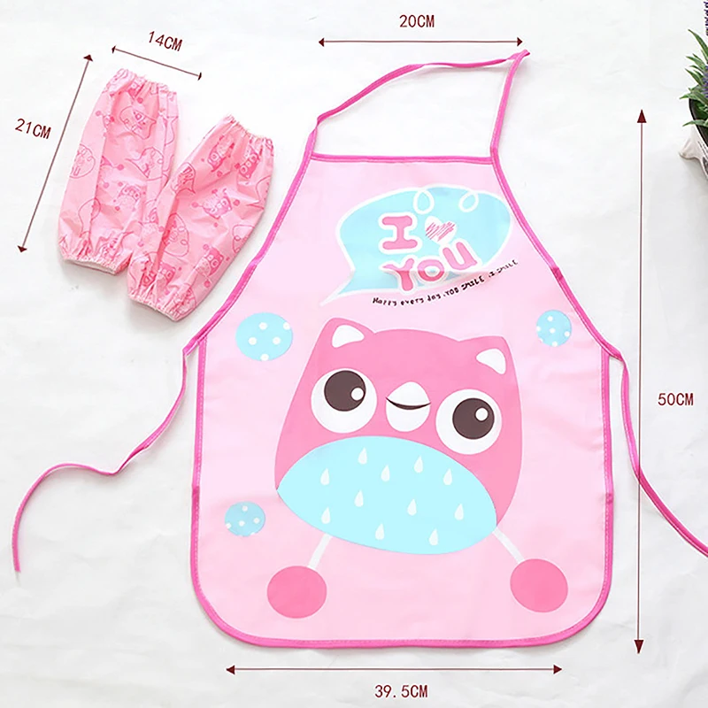 1Pc/Set Waterproof EVA Cartoon Children Aprons Oversleeves Cartoon Multipurpose Durable Kid Painting Overclothes Random Color