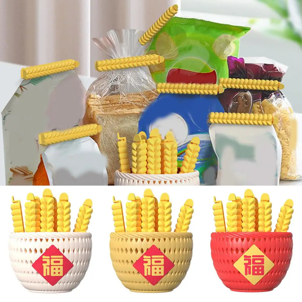 

Герметичный зажим для пищевых продуктов, зажим для сохранения пищевых продуктов, 12 шт., зажим для ушей пшеницы, корзина, магнит для холодильника, длинная пища для свежести