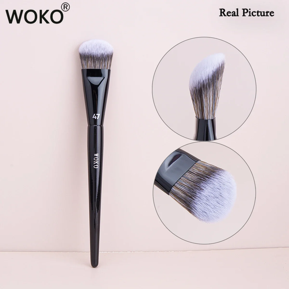 PRO 47 Foundation Brush Broom Foundation Shadow Brush Liquid Cream Blending Blush Angled Professional Makeup Brush Cosmetic Tool 2