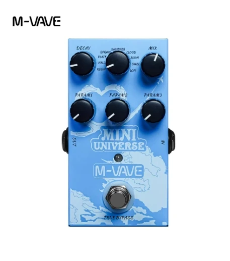 M-VAVE 미니 유니버스 일렉트릭 기타 리버브 이펙트 페달 9 리버브 이펙트 룸/쉬머/로피/스프링 리버브 기타 페달