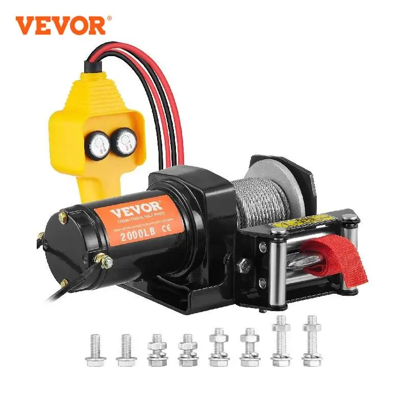 VEVOR Elektrische lier van synthetisch touw, 12 V, afstandsbediening