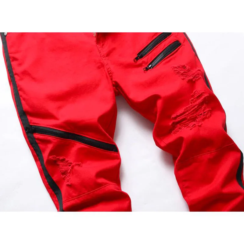 2022 High Street Mens Straight Hole Ripped Jeans Distressed Denim Pants Men Fashion Hip Hop Zipper Designer Cotton Jeans 3