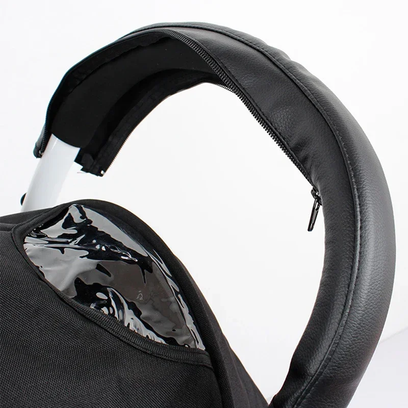 Housses De Poignée En Cuir Synthétique Pour Poussette Babyzen Yoyo/Yoya - Noir - 55x12 Cm - Protection - 6