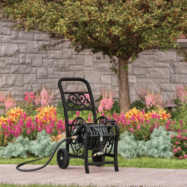 200-Ft Water Hose Cart Steel with Swivel Grip Outdoor Garden Backyard -  AliExpress