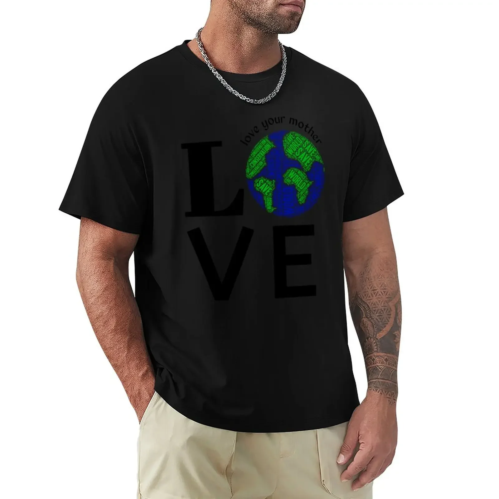 

Футболка Love Your Mother ,word art save,world, блузка, корейская модная аниме футболка, короткая футболка, облегающие футболки для мужчин
