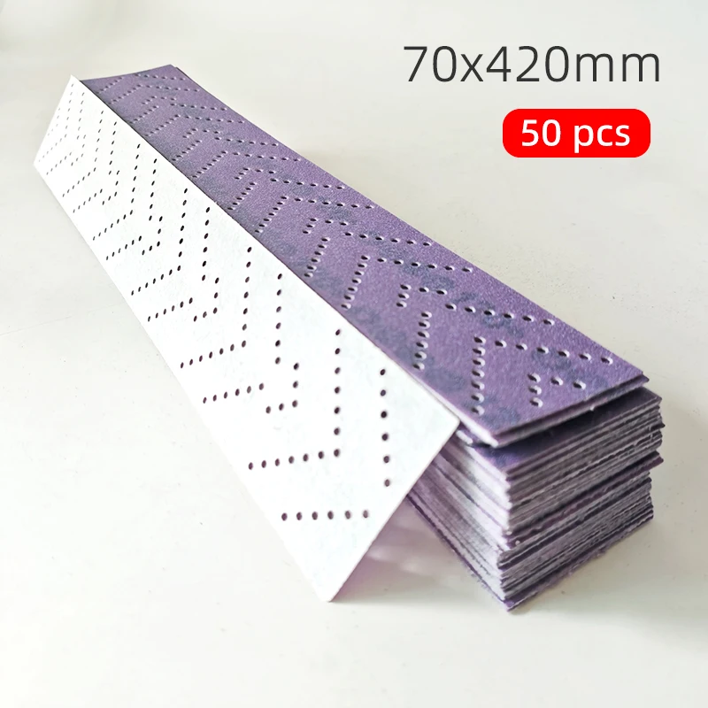 70*420MM 자동차 연삭 및 연마를위한 긴 보라색 세라믹 사포 몰려 들고 사포 연마재 80/100/120/150/180/240/320/400