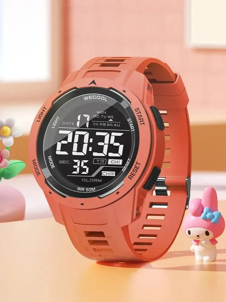 Sport Digital 50M Waterproof LED Back Light Alarm Clock Multifunction Watch for WECOOL Brand W-616