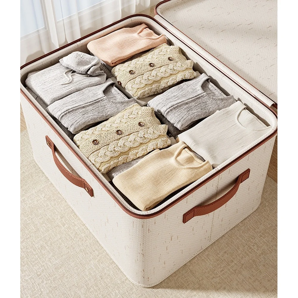 1Pcs Faltbare Organizer Lagerung Box Mit Deckel Große Kapazität Staubdicht Kleidung Organizer Hause Schrank Multi-funktionale Organizer – Detail 7