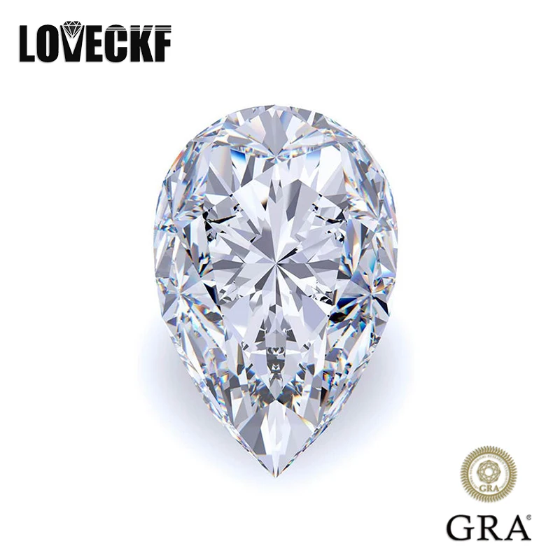 D Color Pear Cut Moissanite Stone Lab Grown Diamond Gra Certified Moissanita Premium Gemstone Pass Diamond Tester All'Ingrosso