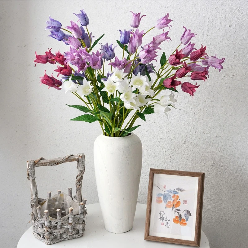 10 Stück Künstliche 6-köpfige Windglockenblumen für Heimdekoration, Hochzeitsdekoration, Brautstrauß, Maiglöckchen