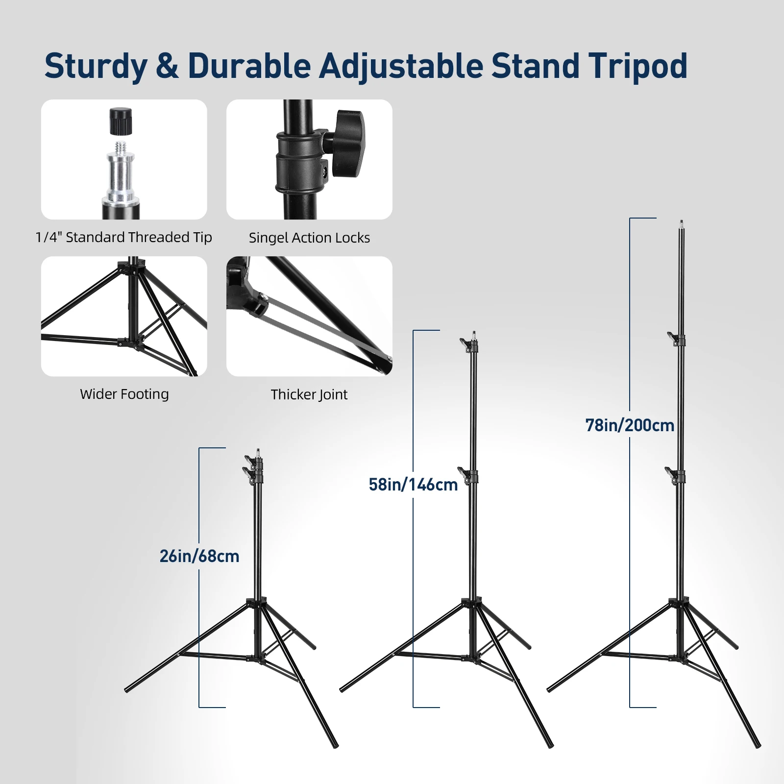 앤도어 스튜디오 사진 조명 키트 소프트박스 조명 세트 (85W 2800K-5700K LED 조명 2개 + 소프트박스 2개 + 2M 조명 스탠드)