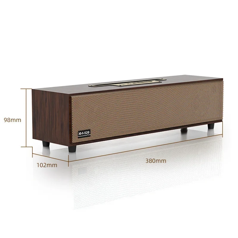 

FM Radio Retro Wood Computer Bluetooth Speakers Hifi Stereo Double Horn Heavy Bass Subwoofer Outdoor Portable Card Sound Bar USB