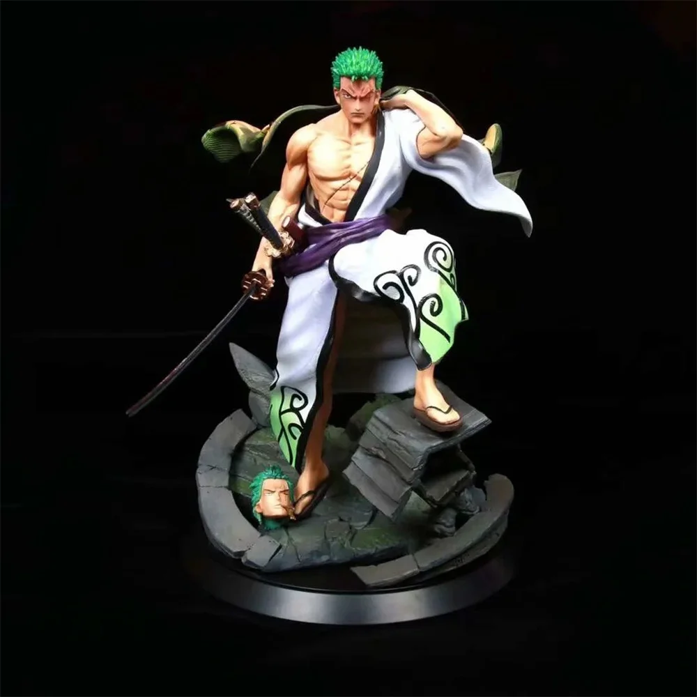 

Anime One Piece Roronoa Zoro GK Santoryu Swordsmen Kimono PVC Action Figure Collectible Model Doll Toy 34cm
