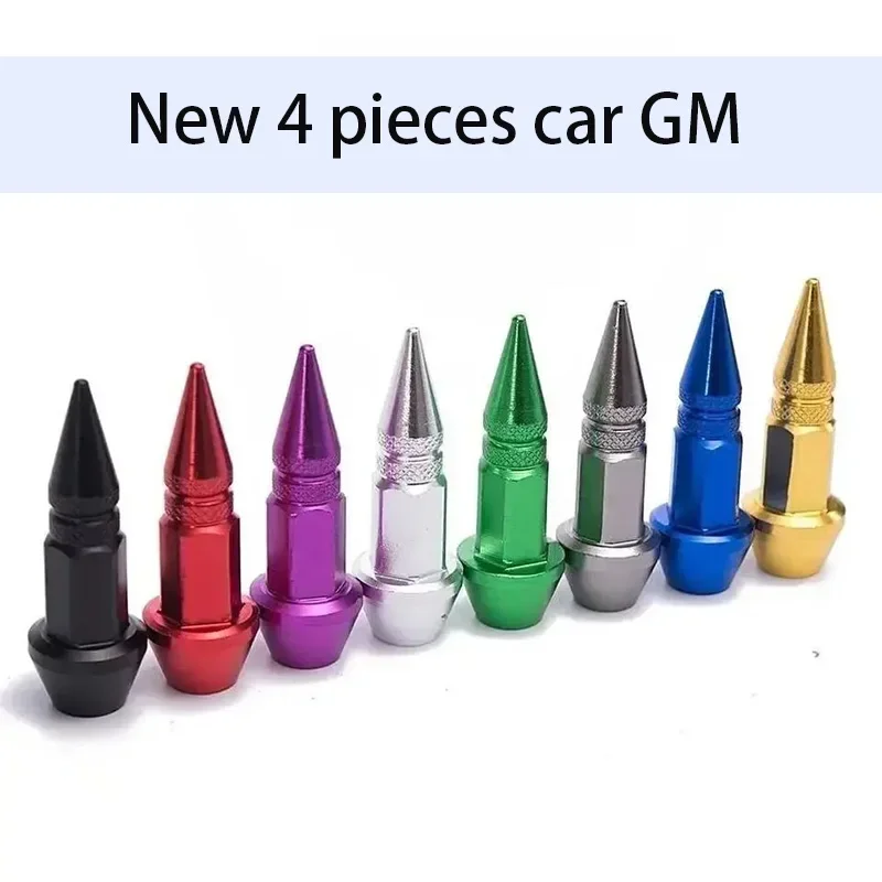 สกรูหัวกระสุนรถยนต์ทั่วไป4ชิ้นฝาครอบวาล์วปลายแหลมการปรับแต่งส่วนบุคคลยางจักรยานและรถจักรยานยนต์ 1