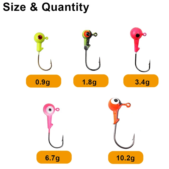 35/70Pcs Football jig heads for bass fishing hooks Saltwater Crappie Barbed  Fishhooks Worm Jig Bait