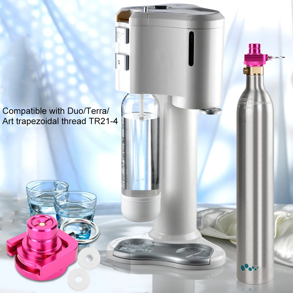 CO2 Quick Adapter 60L Water Carbonator Adapter 425g Cylinder Trapezoidal Thread TR21-4 Compatible with E-Terra/Crystal 3.0 Gaia