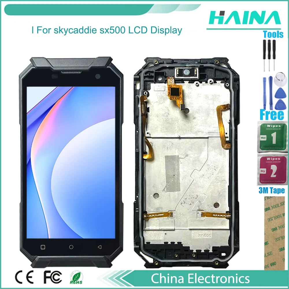 

1Pc/Lot Original For skycaddie sx500 LCD Display Screen And Touch Screen Assembly Replacement Part Black Color With Tape