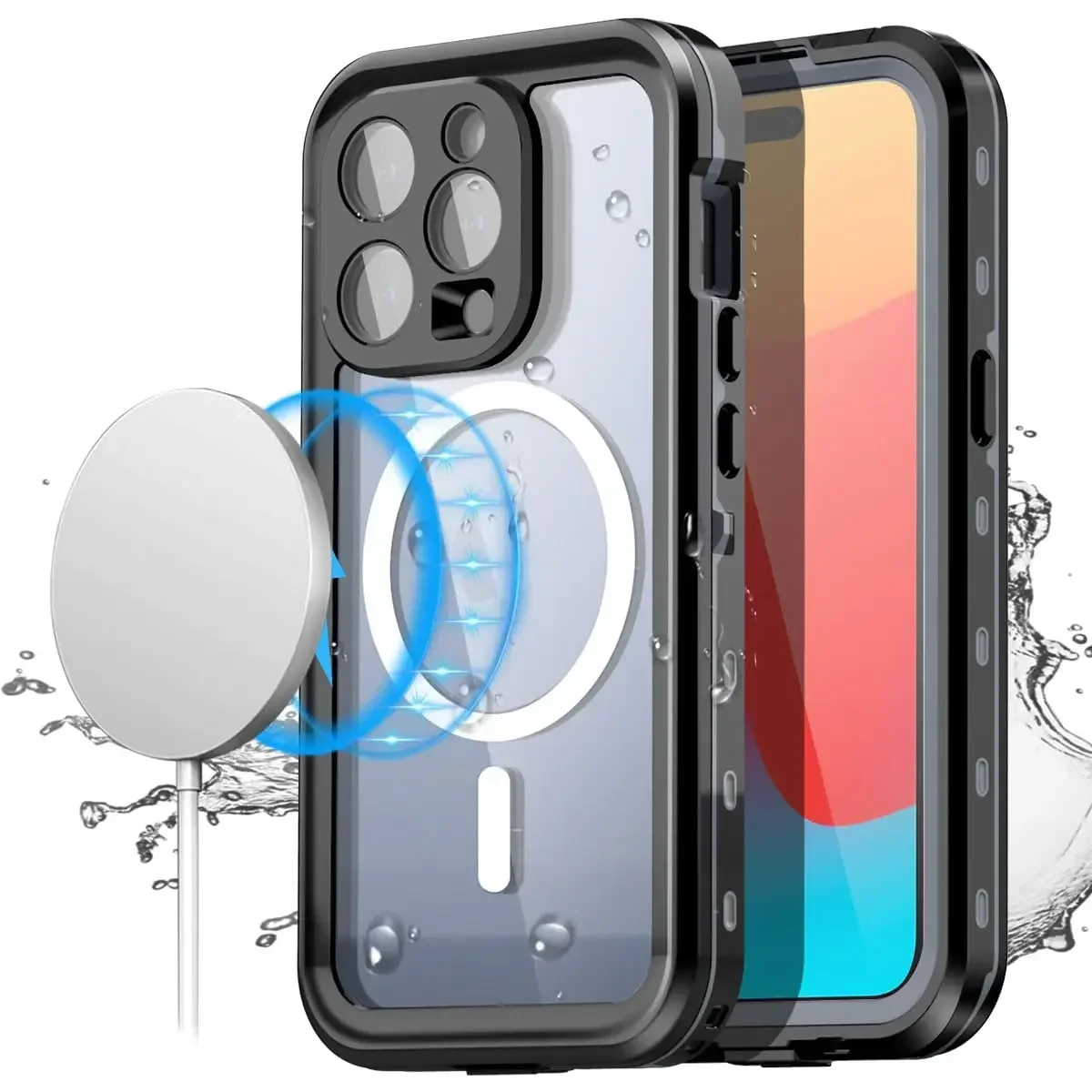 

Магнитный чехол для iPhone 15 14 Pro Max Pro iPhone 13 Pro Max IP68 Водонепроницаемый защитный полноразмерный защитный Пылезащитный Чехол Для Телефона