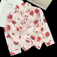 European Style Elegant Classy Fashion Trendy Female Lounges Aesthetics Print Spring Autumn Sleepwear for Women Y2k Sweet Pajamas - Image 5
