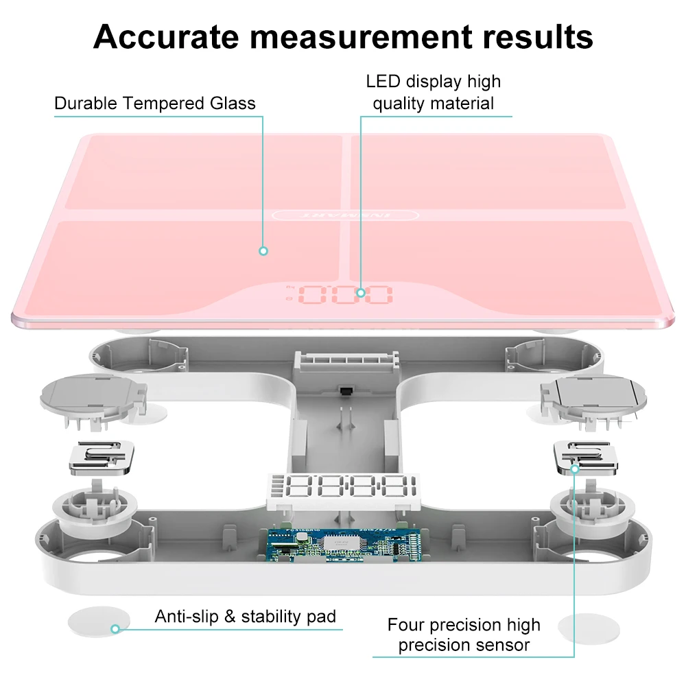 INSMART Smart Body Fat Professional Scales Digital Weight Scale Person Body Balance Inteligente Adult 180kg Bioimpedance Scale