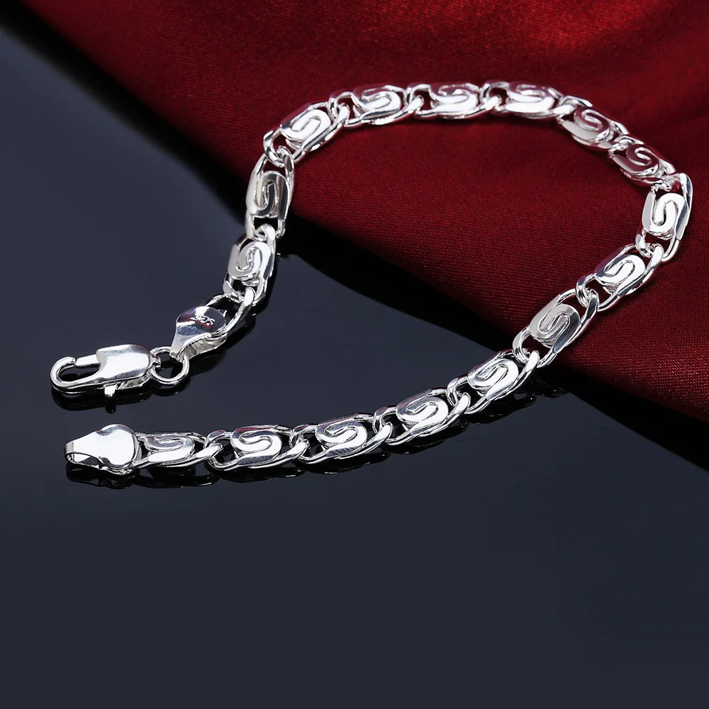 Hot popular 925 Sterling Silver Retro creativity Chain Bracelets for Women Fashion Wedding Party Christmas Gifts luxury Jewelry