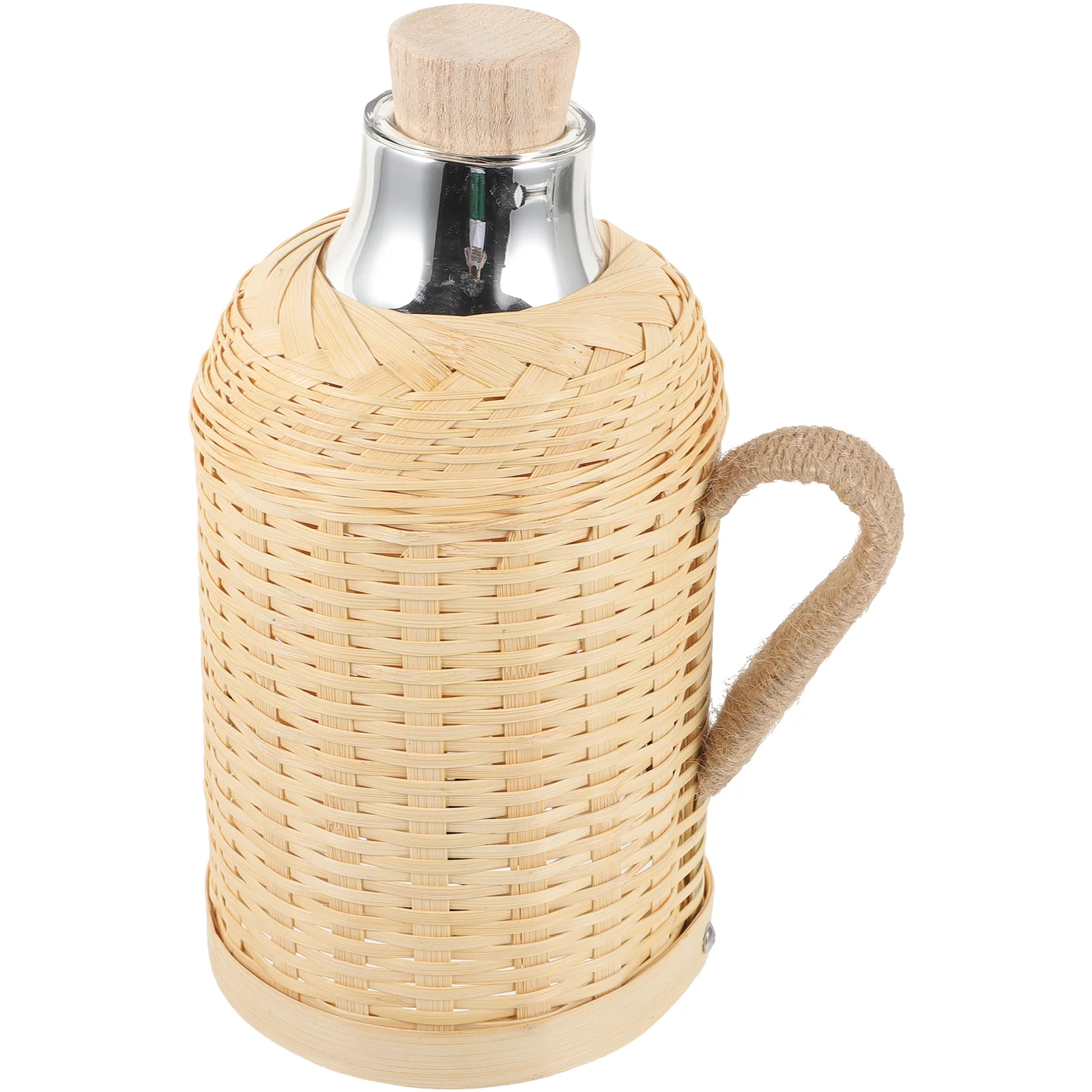 

Bamboo Kettle Retro Thermal Water Home Cup for Office Glass Weaving with Woven Cover Hot