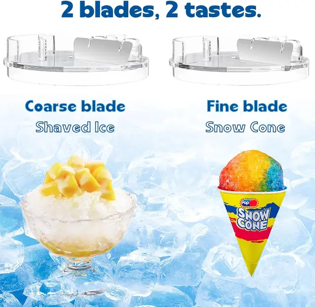 Shaved Ice Attachment for KitchenAid Stand Mixer, Snow Cone Attachment for KitchenAid with 8 Ice Molds, Stainless Steel Blade Ic 2