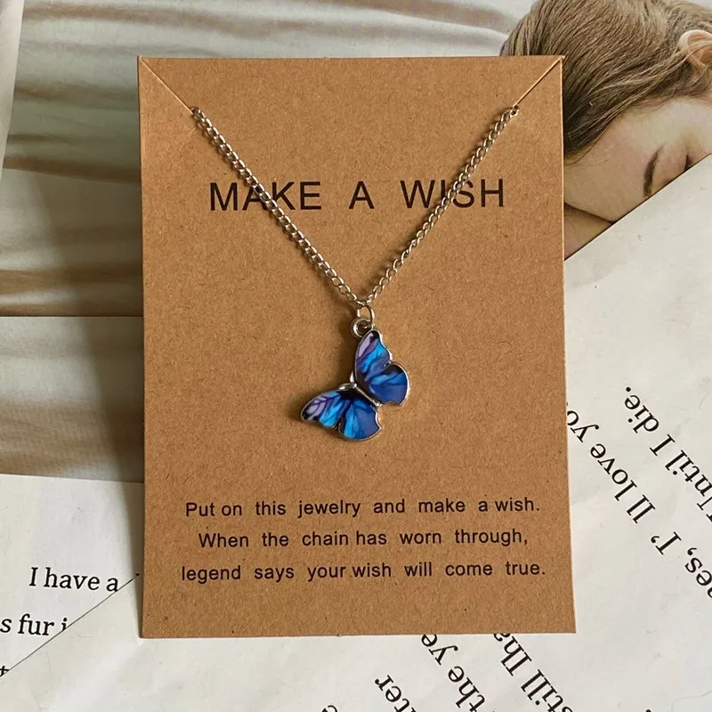 Moud romantesch Päiperlekskette fir Fraen a Meedercher blo wäiss orange Faarf Déier Design Choker Hals_voghion.com