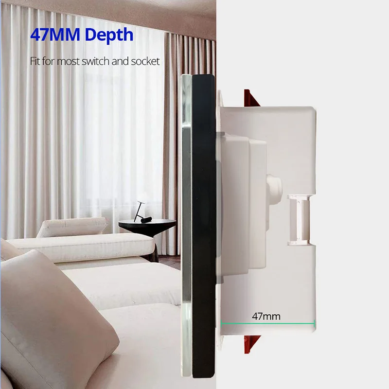 120mm Screw Distance Dry Lining Box For Gypsum Board Drywall Plasterboad 47mm Depth Wallpad 9M 3*6 Wall Switch Socket Cassette