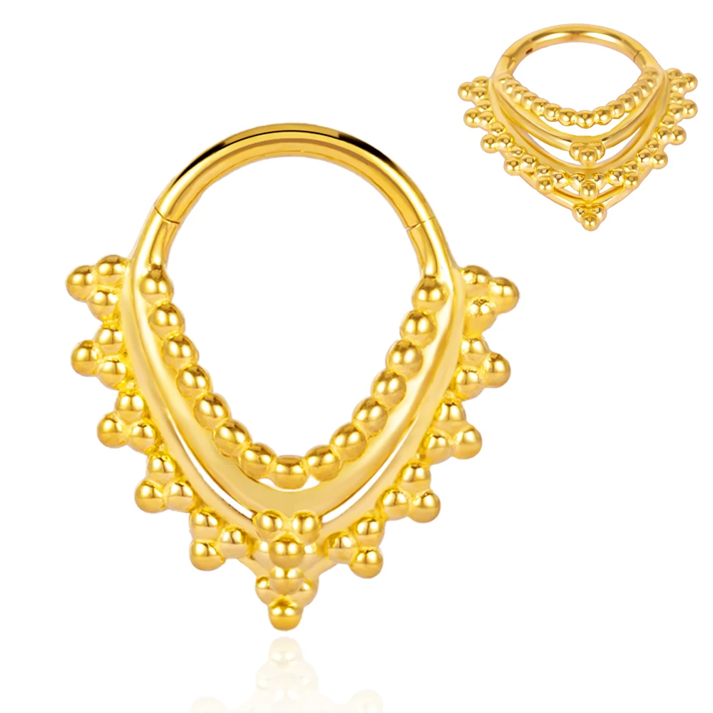 Vanku 1PCS Neue Chirurgische Edelstahl Elegante Nase Bolzen Klapp Septum Ohrringe Knorpel Tragus Helix Piercing Frauen Schmuck – Detail 13