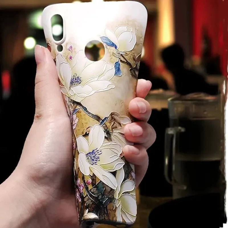 3D Cartoon Embossed Retro Silicone Case with Anime Bumper