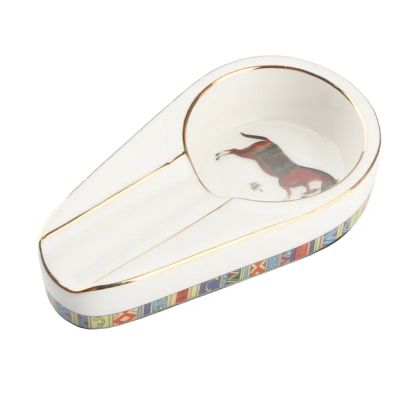 Cigar Ashtray Fashion Portable Single Slot Ceramic Ashtray Gift Boyfriend Husband portable ashtray ceramic ashtray cigarettes ashtray