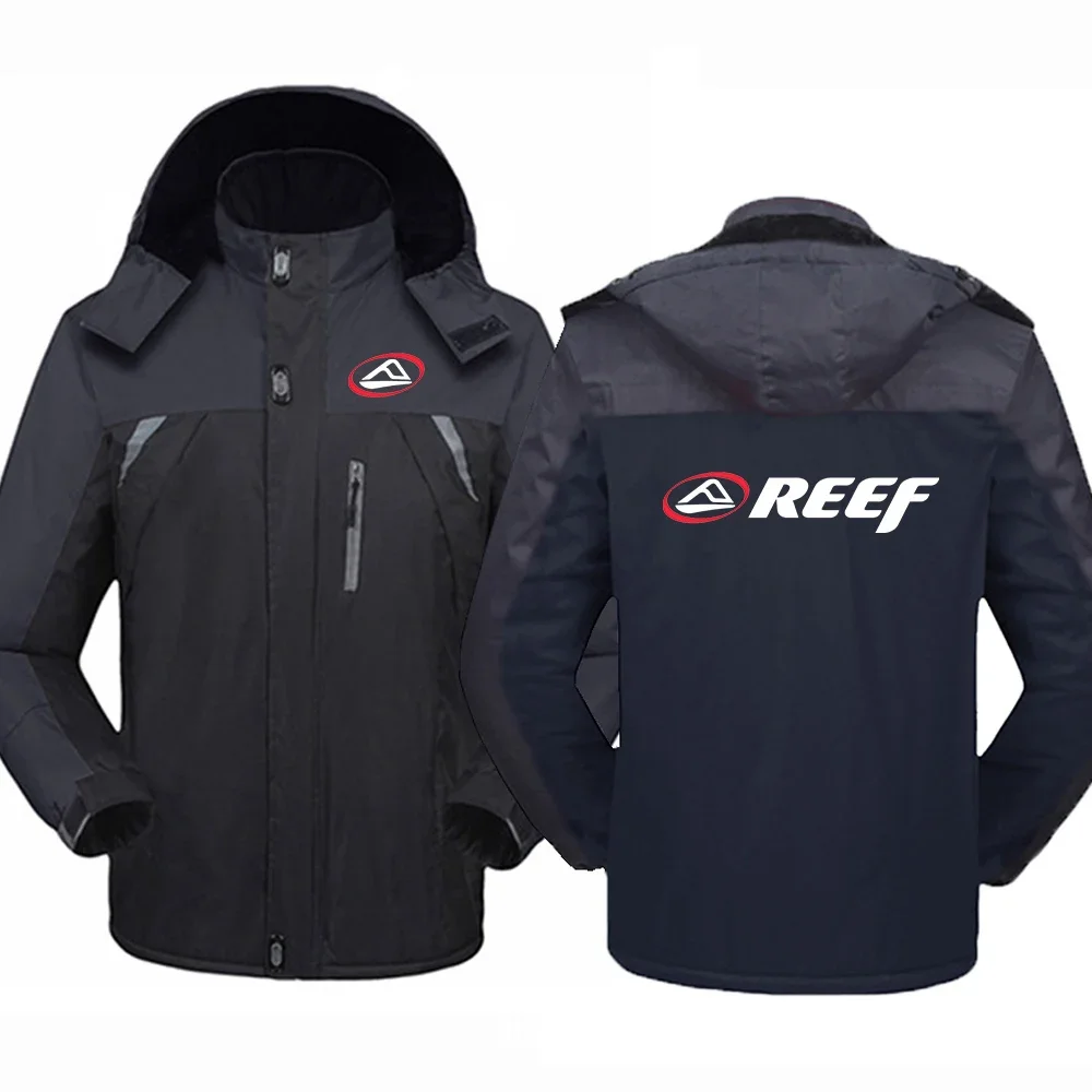 

REEF 2024 Autumn Winter Jacket Men's New Printing Waterproof Thickened Windbreaker Hight Quality Outdoor Mountaineering Clothes