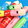 1pc 20cm/7.87in Colorful Wooden Flute Music Instrument Trumpet Buglet Hooter Kids Educational Learning Musical Toys for Children 5
