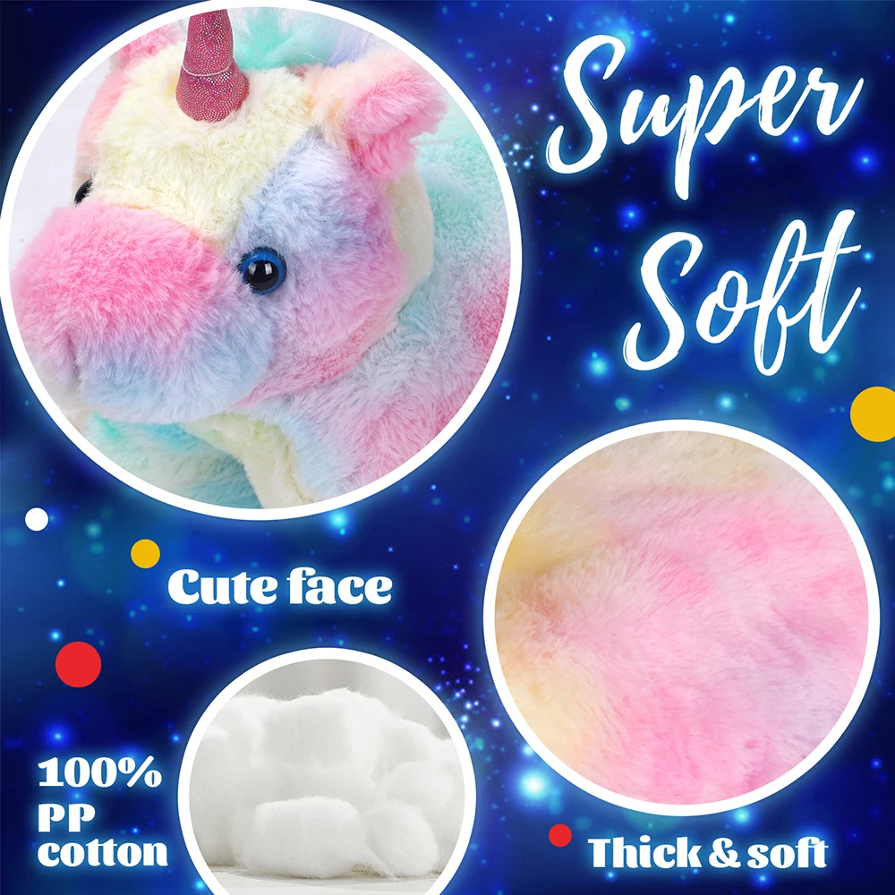 30cm Cotton Glowing Unicorn Plush Toys LED Light Throw Pillows Soft Lullabies Stuffed Animals Doll Toys Gift for Girls Kids