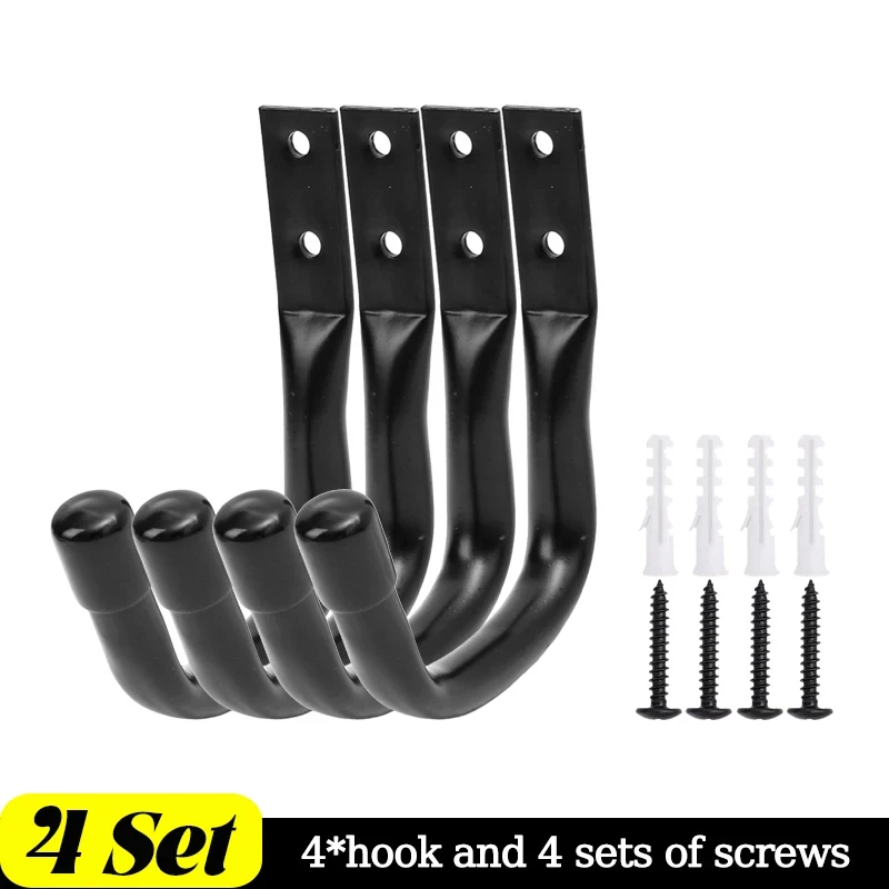 Heavy Duty Metal Garage Storage Hooks | Wall-Mounted Utility J-Hangers