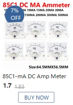 85C1 DC Analog Panel Voltmeter Amperemeter Amp Volt Meter Gauge 1A 5A 10A 20A 30A 50A 75A 100A 150A 200A 250A 300A 400A 500A – Detail 6