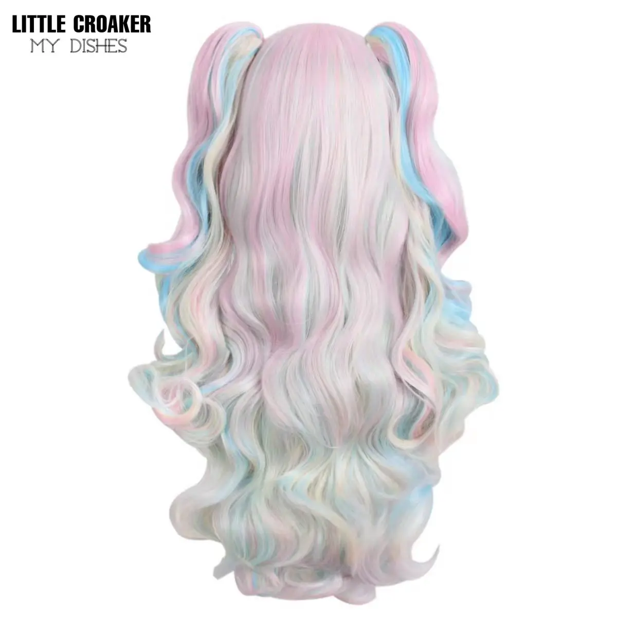 Vibrant Ombre Two-Tone Long Wavy Cosplay Wig with Ponytails