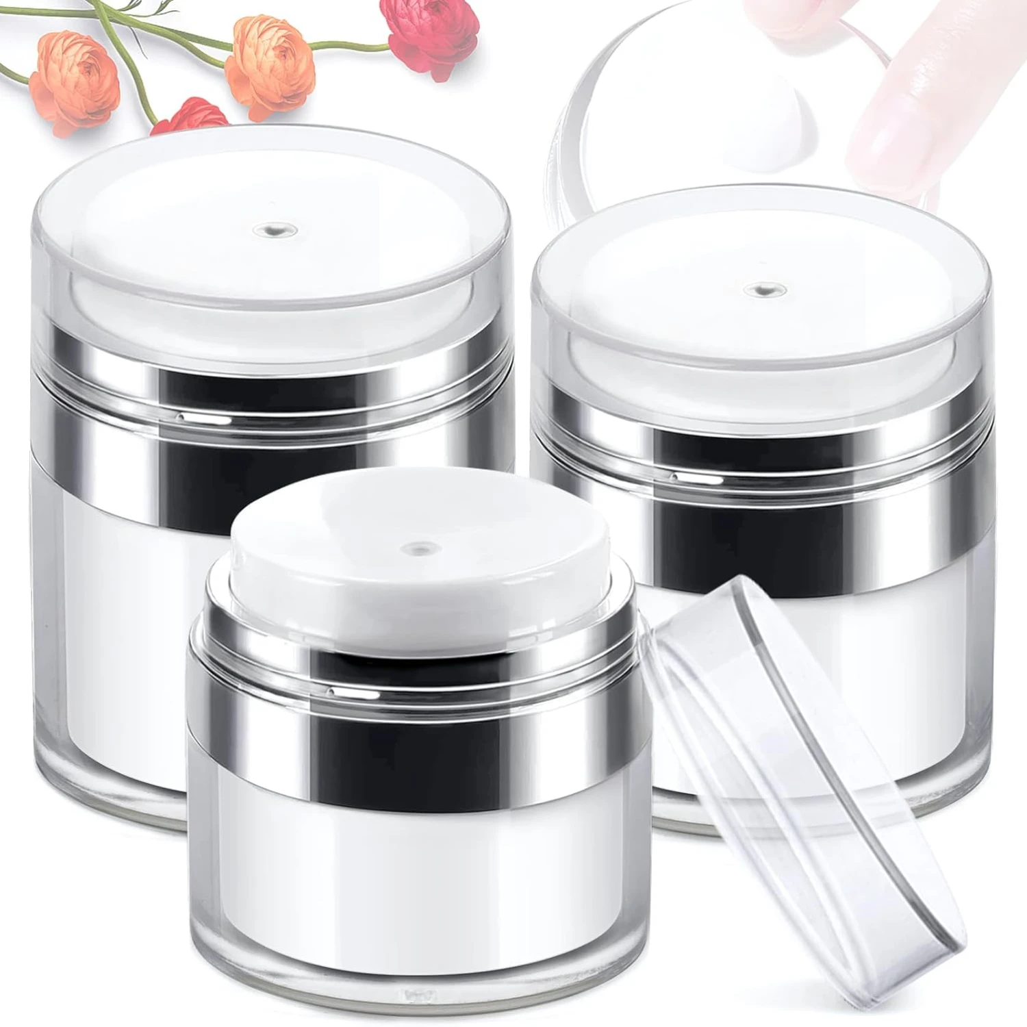 

Air Pump Moisturizer Jar Container Empty Cream Subpackage Vacuum Bottle for Skincare Face Makeup Lotion Creams