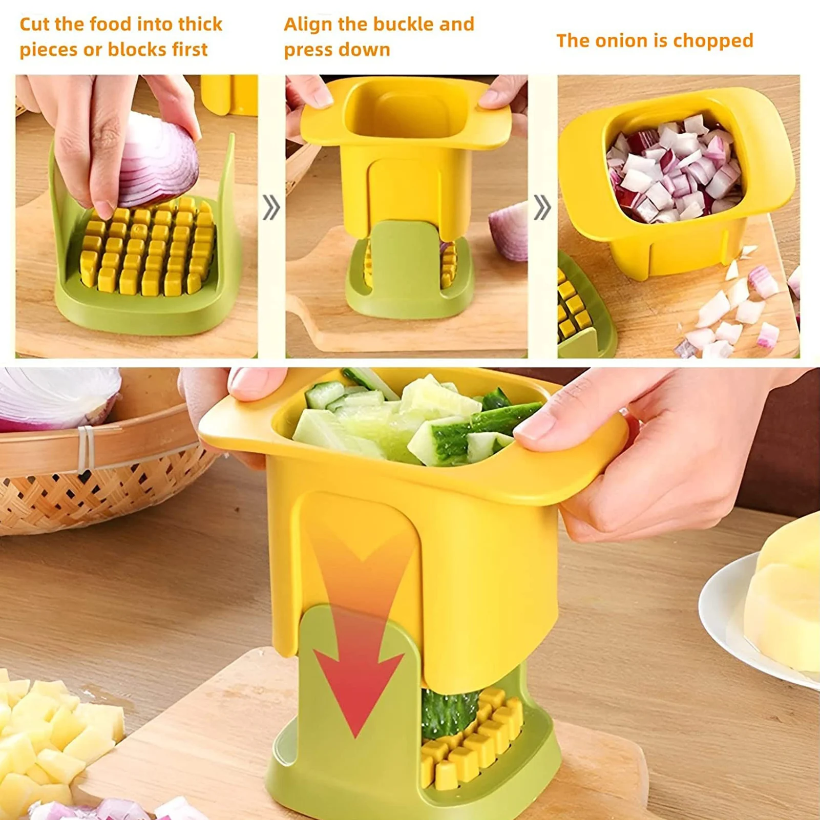 2-in-1 Vegetable Chopper Dicing & Slitting