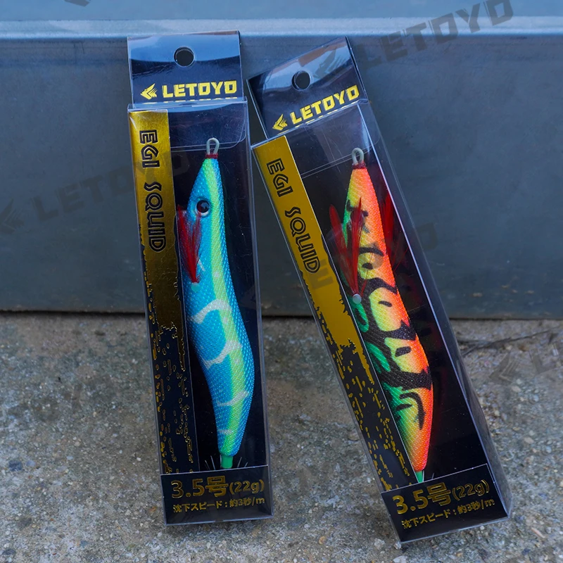 LETOYO FOAM SOLID Squid Jig 3.5# 140mm 22g Luminous Egi lure High sensitivity Cuttlefish bait Fishing goods for squid fishing
