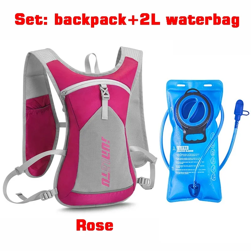 Outdoor Cycling Hydration Backpack 2L Big Caliber Water Bag Rucksack Foldable Waterbag Knapsack Bicycle Bladder Packsack Set 3