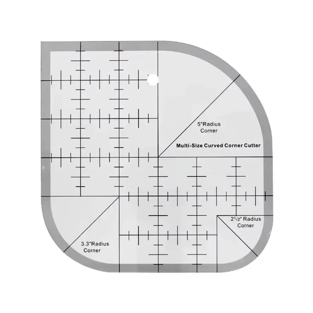 미끄럼 방지 곡선 코너 커터 자 아크릴 투명 눈금 패치워크 재봉 템플릿 정확하고 내구성 있는 다기능 각도자