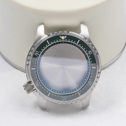 Premium Stainless Steel Diving Watch Case with Luminous Sapphire Glass (Green)